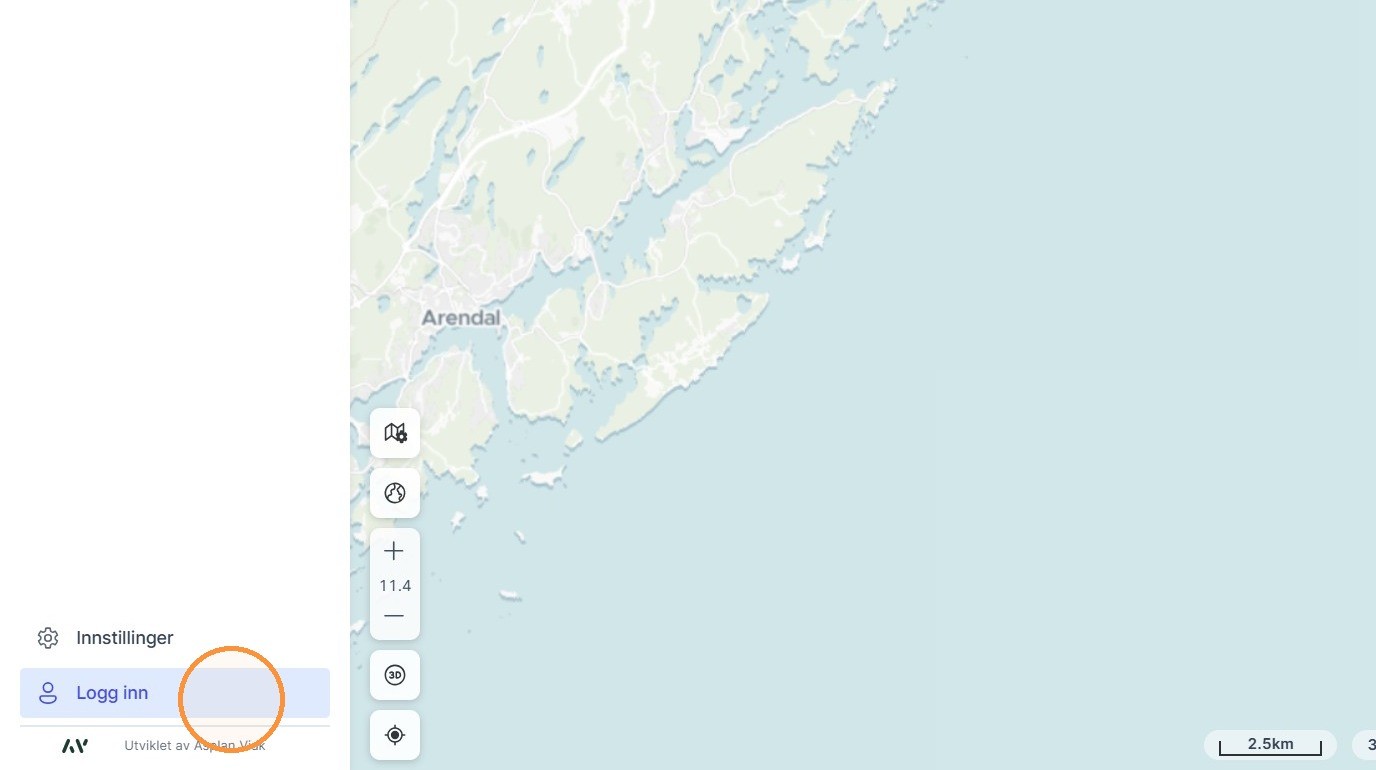 Steg 1: Klikk "Logg inn" nede i venstre hjørne.