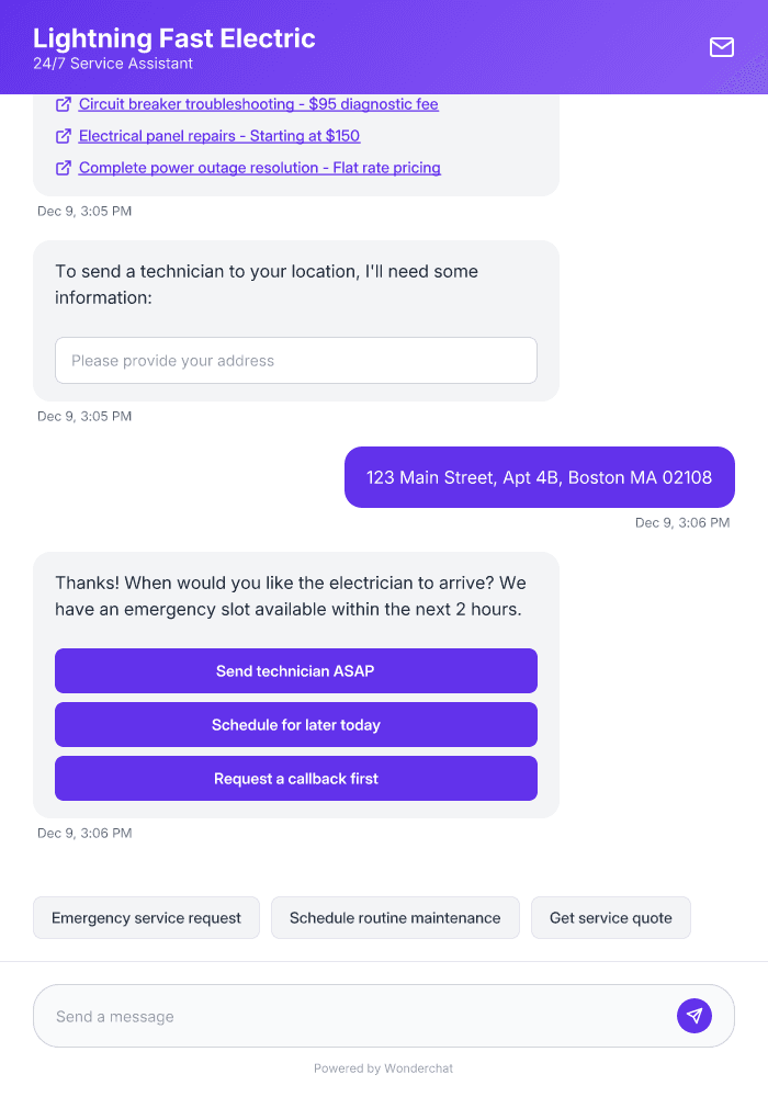 Electrician Service AI Agent Template for 24/7 Customer Support