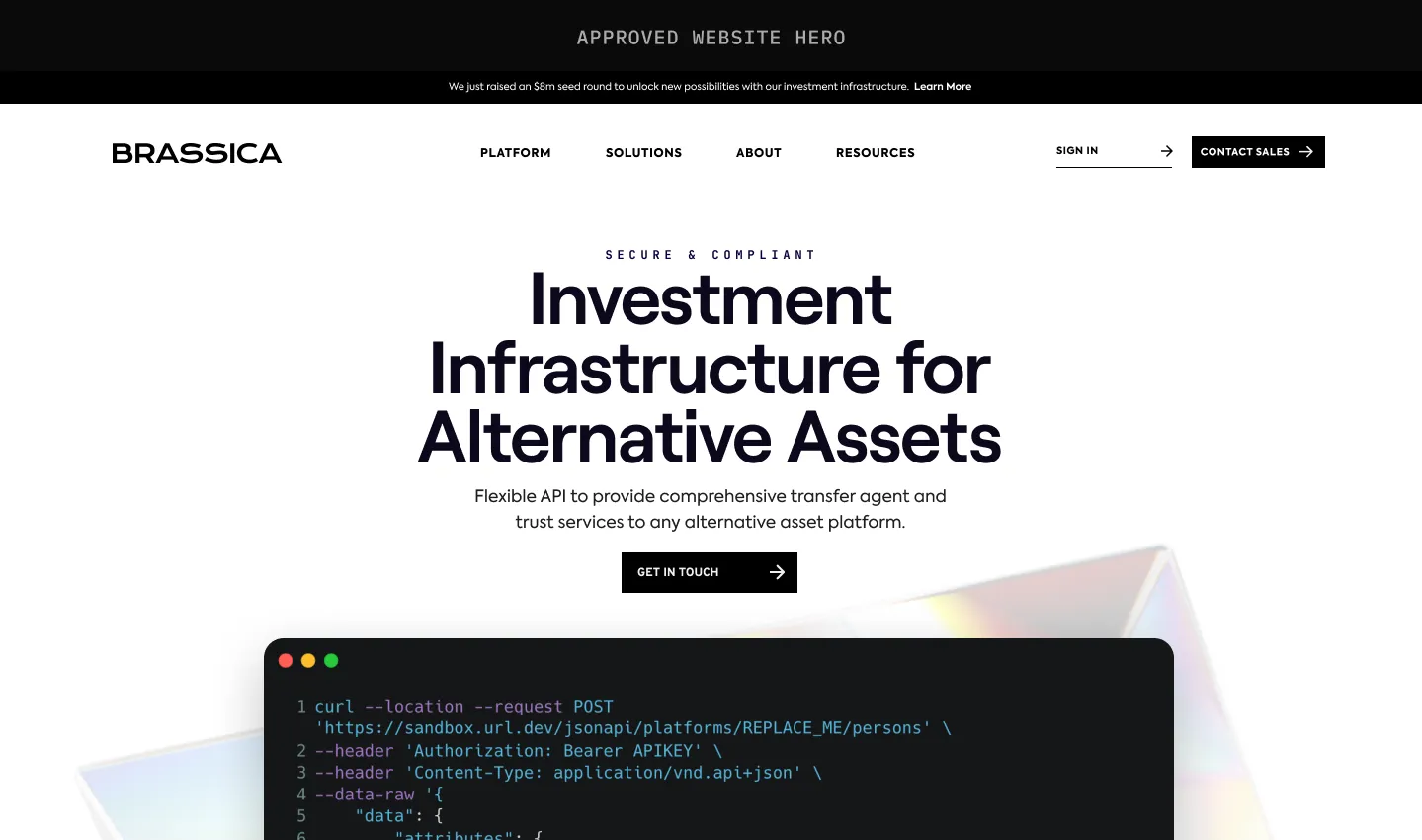 Brassica Hero Section