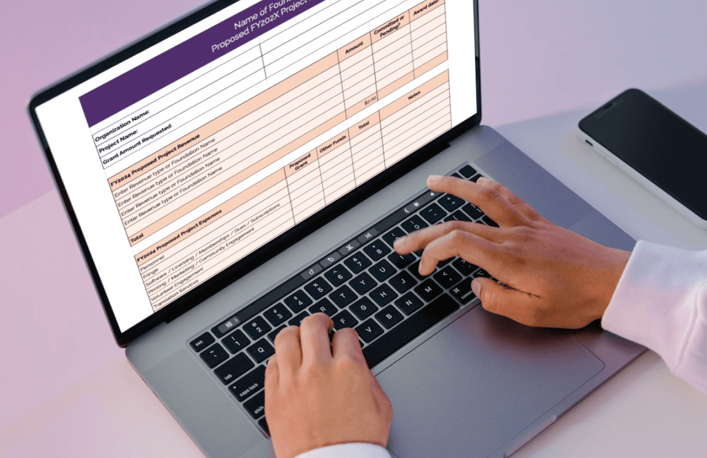 Person filling out project grant budget spreadsheet - How to Create a Google Sheets Budget Template