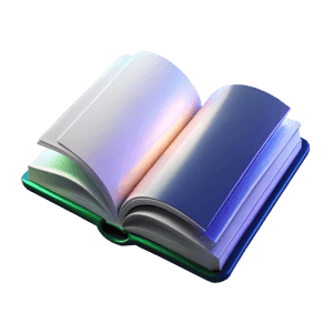 3D open book with green edge symbolizing pest control knowledge resources and educational materials