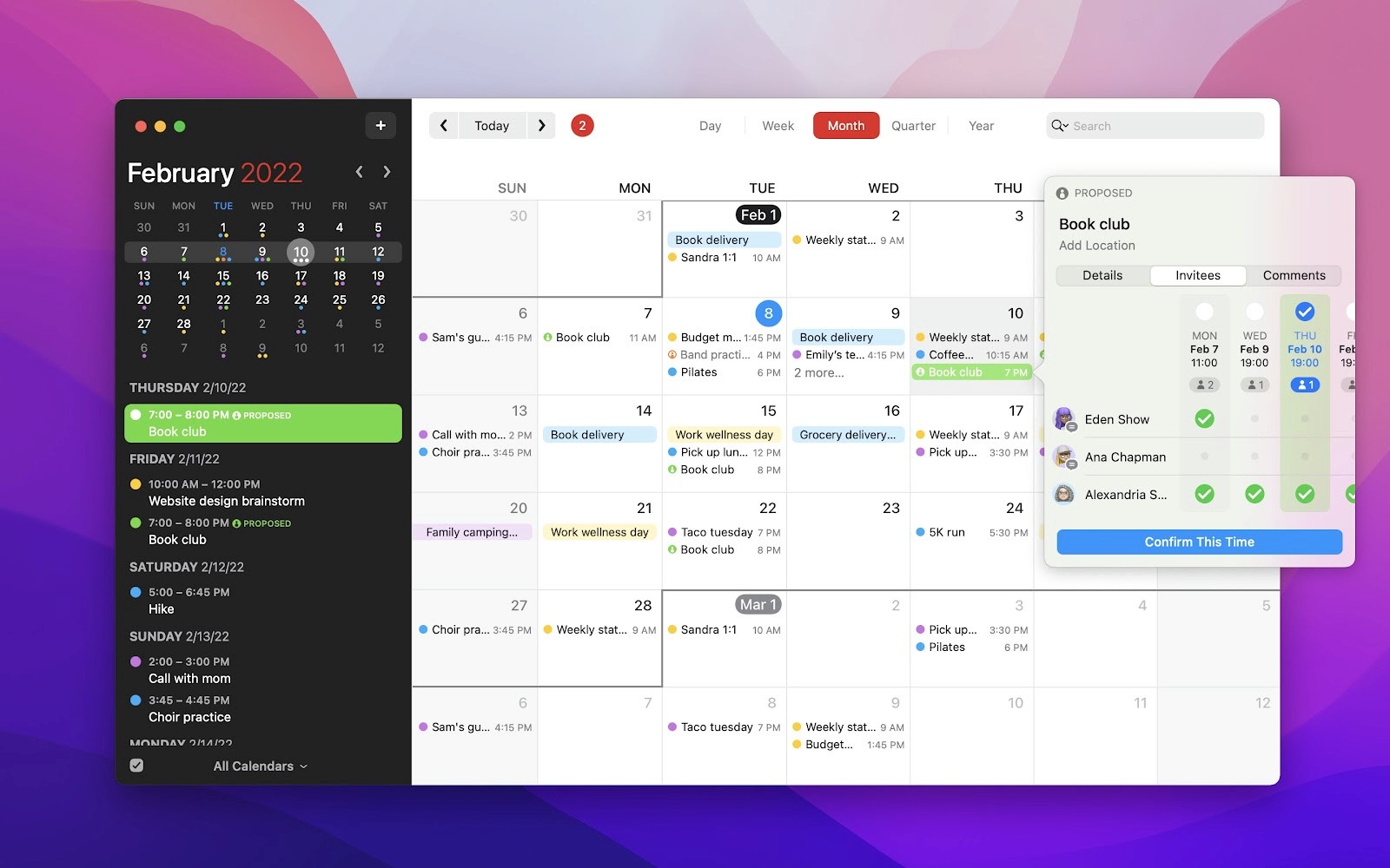 Screenshot of Fantastical