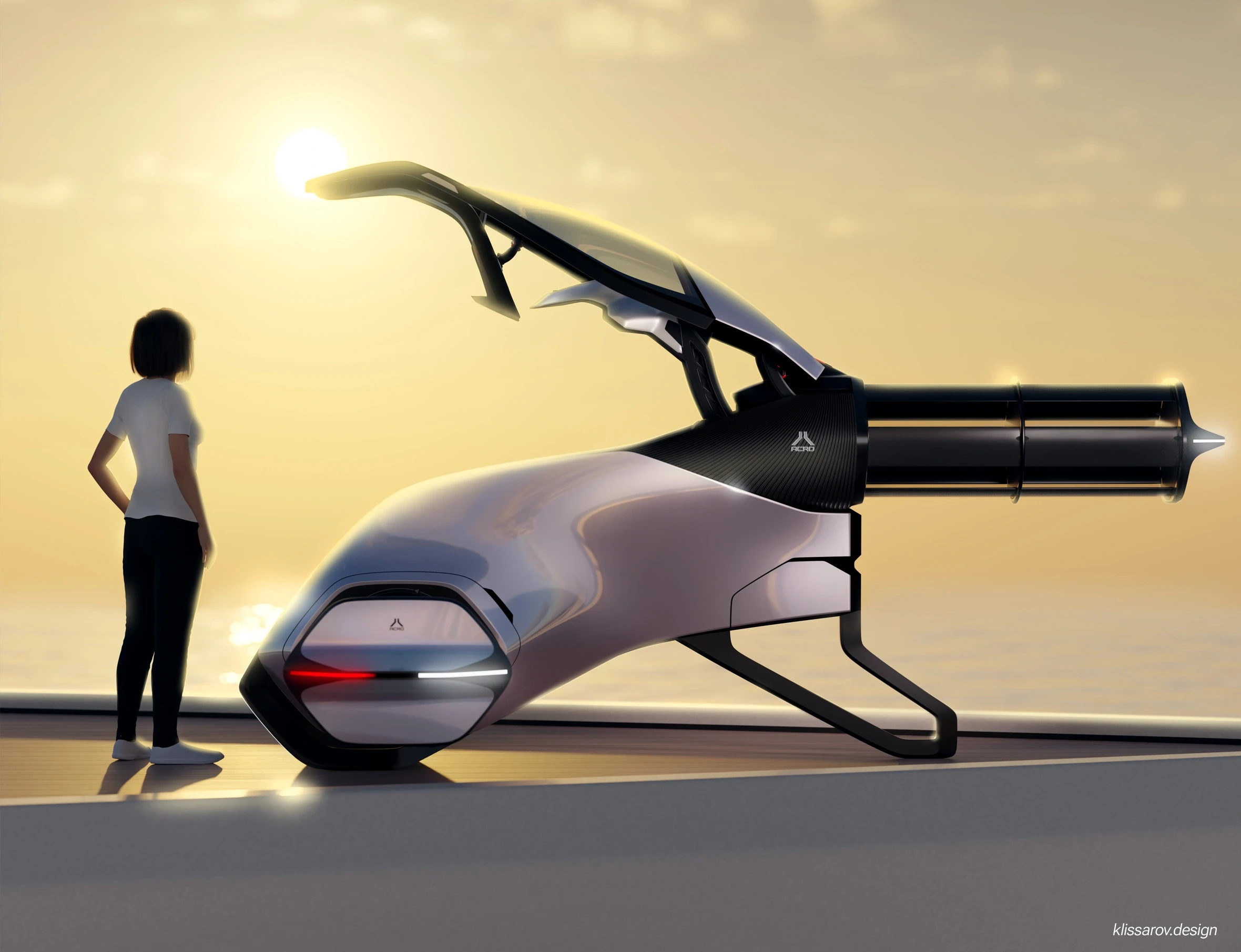 acro evtol on deck open canopy