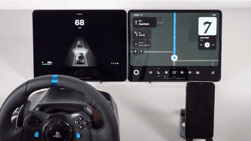 使用 ProtoPie 构建的 MBition me 应用，专注于互联汽车用户体验