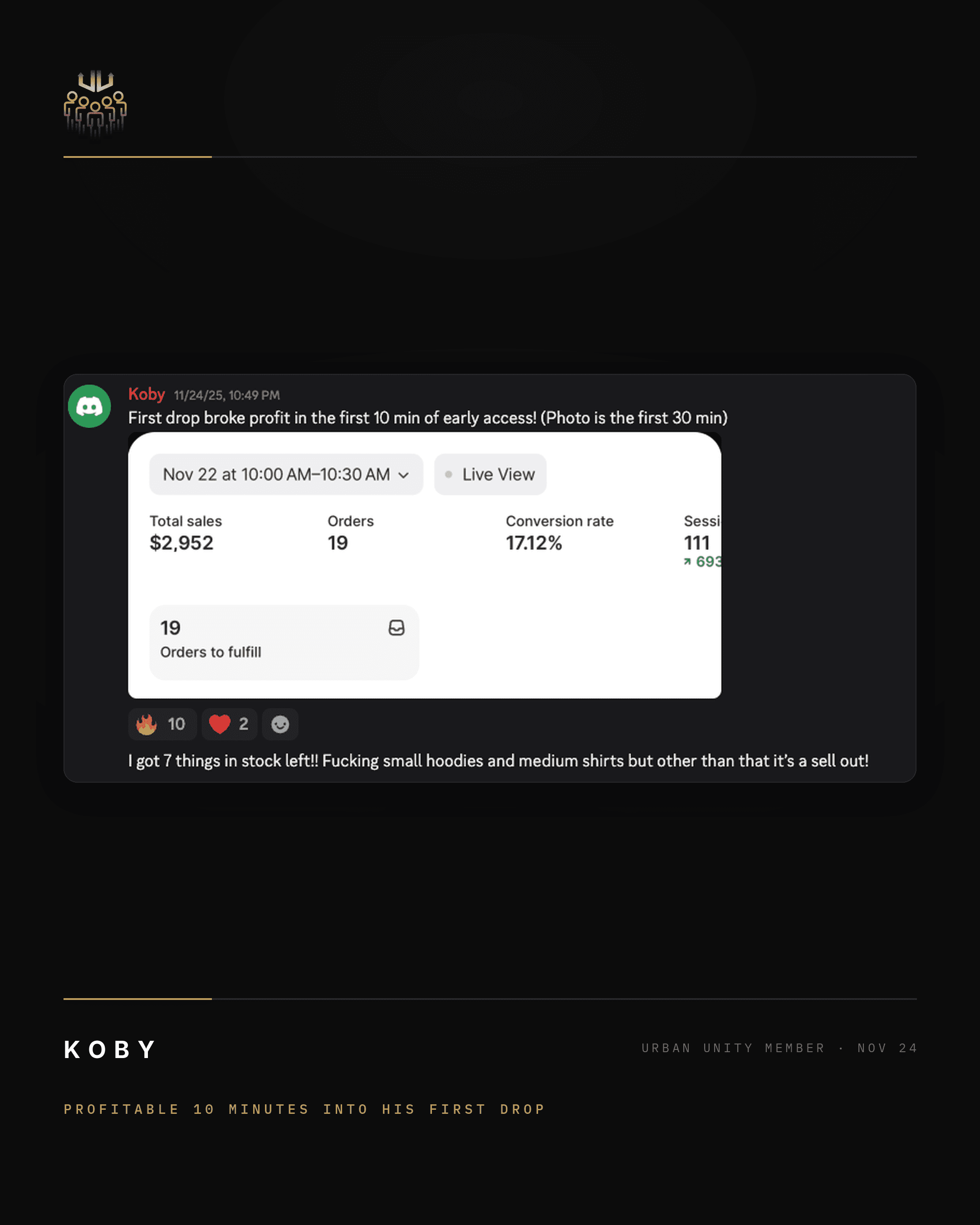 Koby — profitable in ten minutes