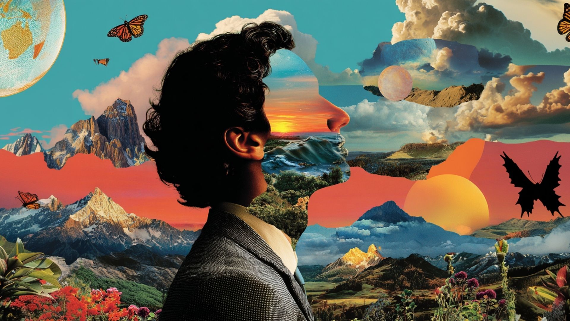 A colorful mosaic tunnel wall is shown.