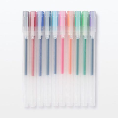 Gel Ink Cap Type Ballpoint Pen 10 Color Set | MUJI USA