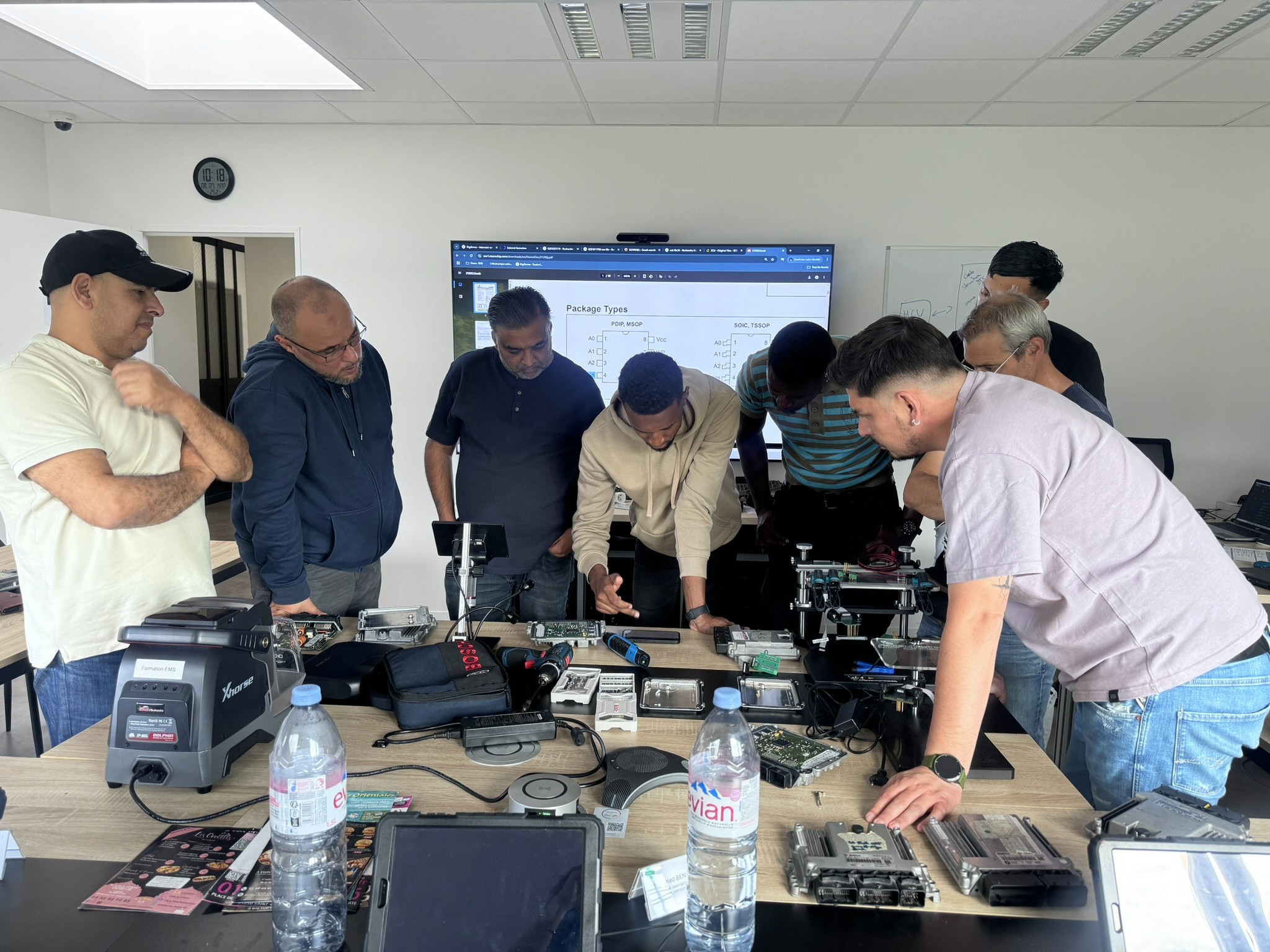 A kid practicing surfing