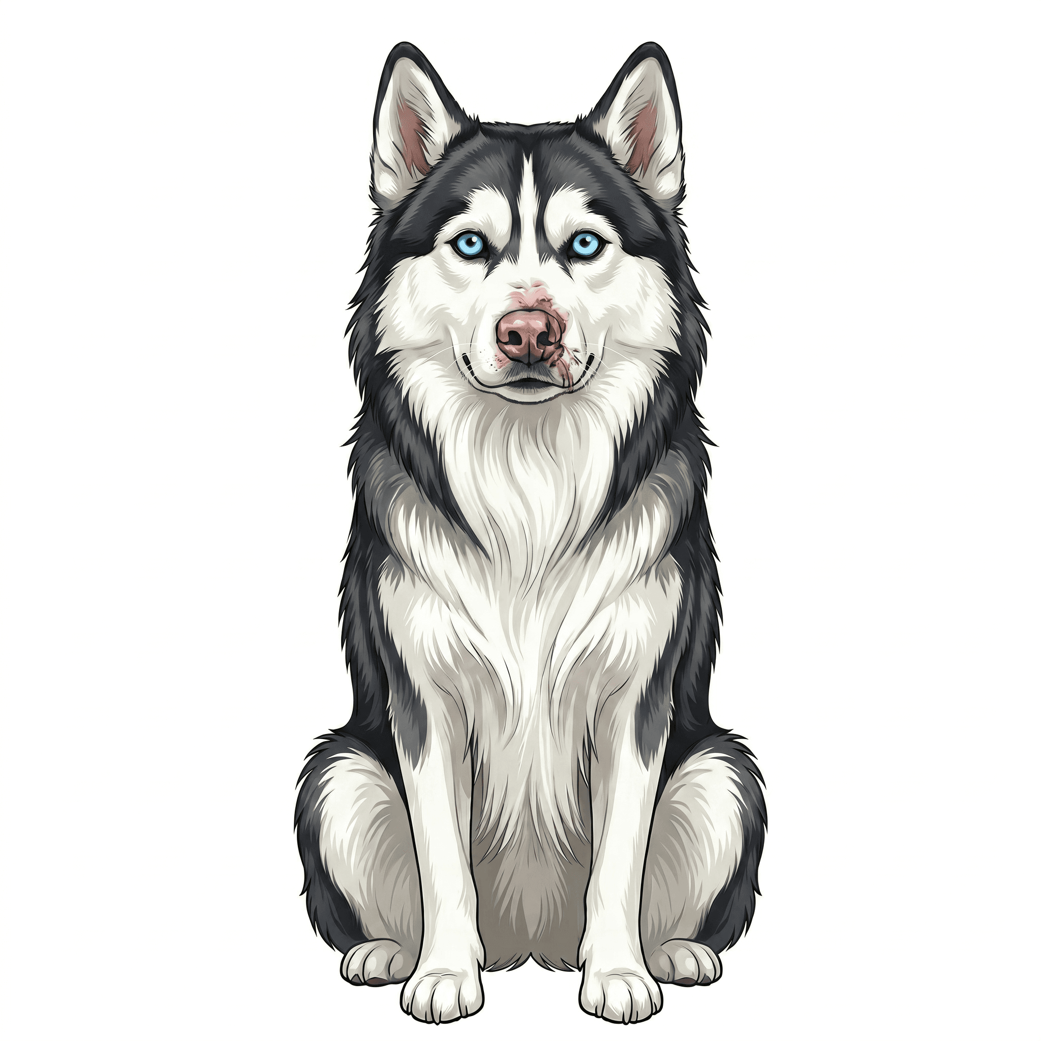 Husky nose showing depigmentation and texture change