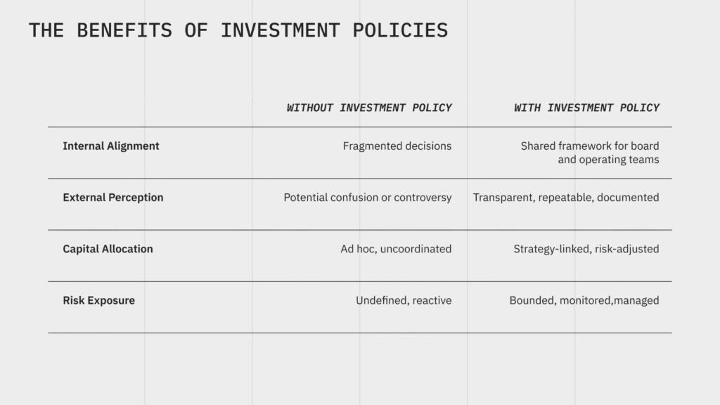 Benefits of Investment Policies