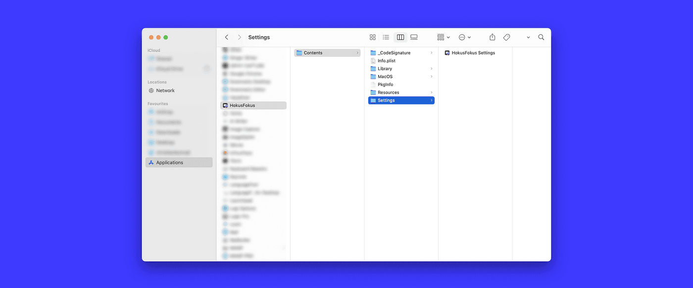 Folder structure of app package