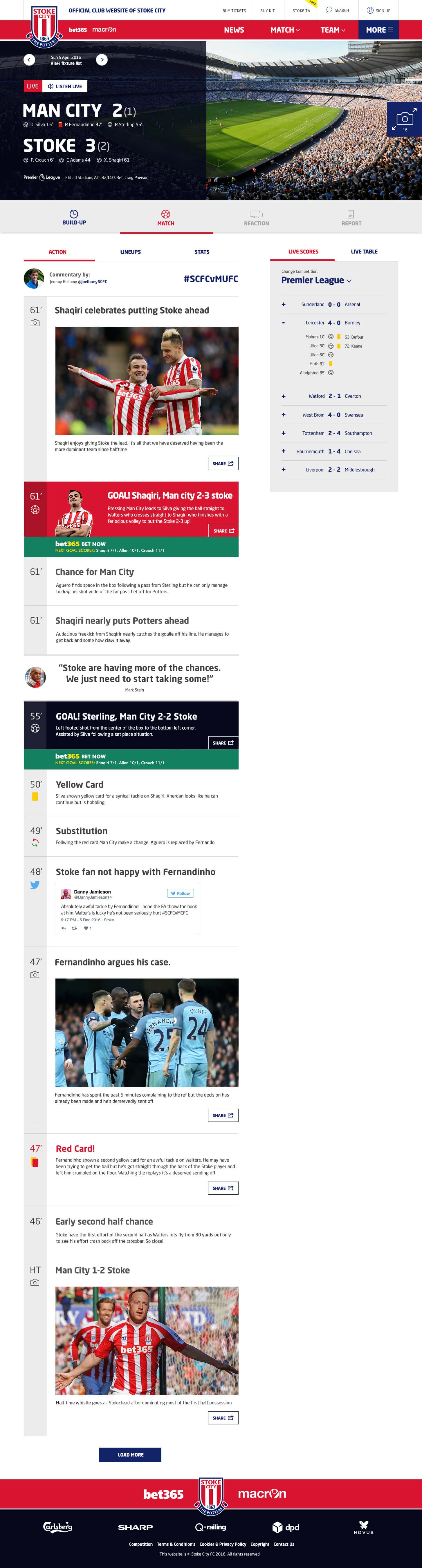Stoke city match centre design