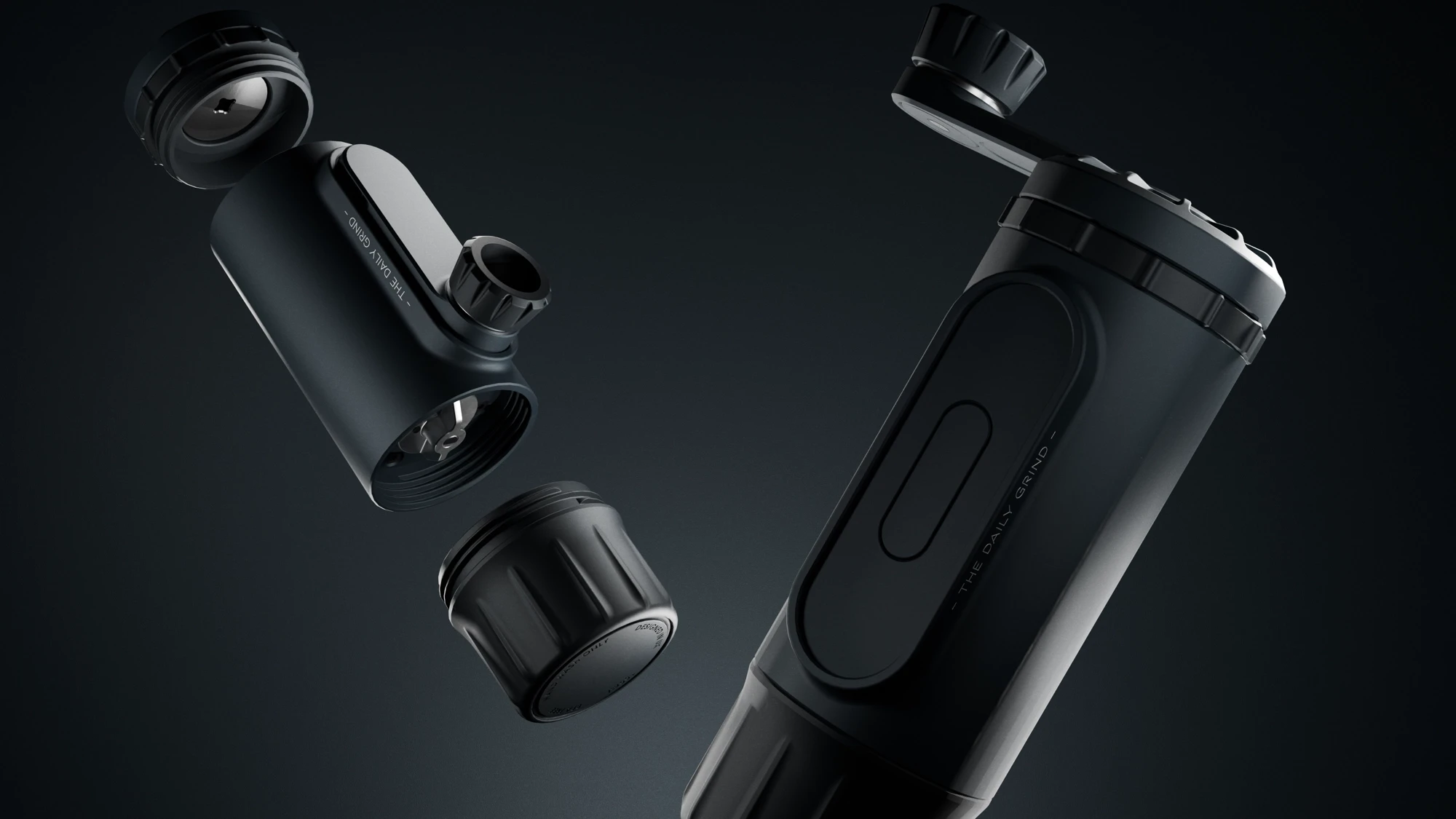 Product design visualisation of a coffee grinder concept