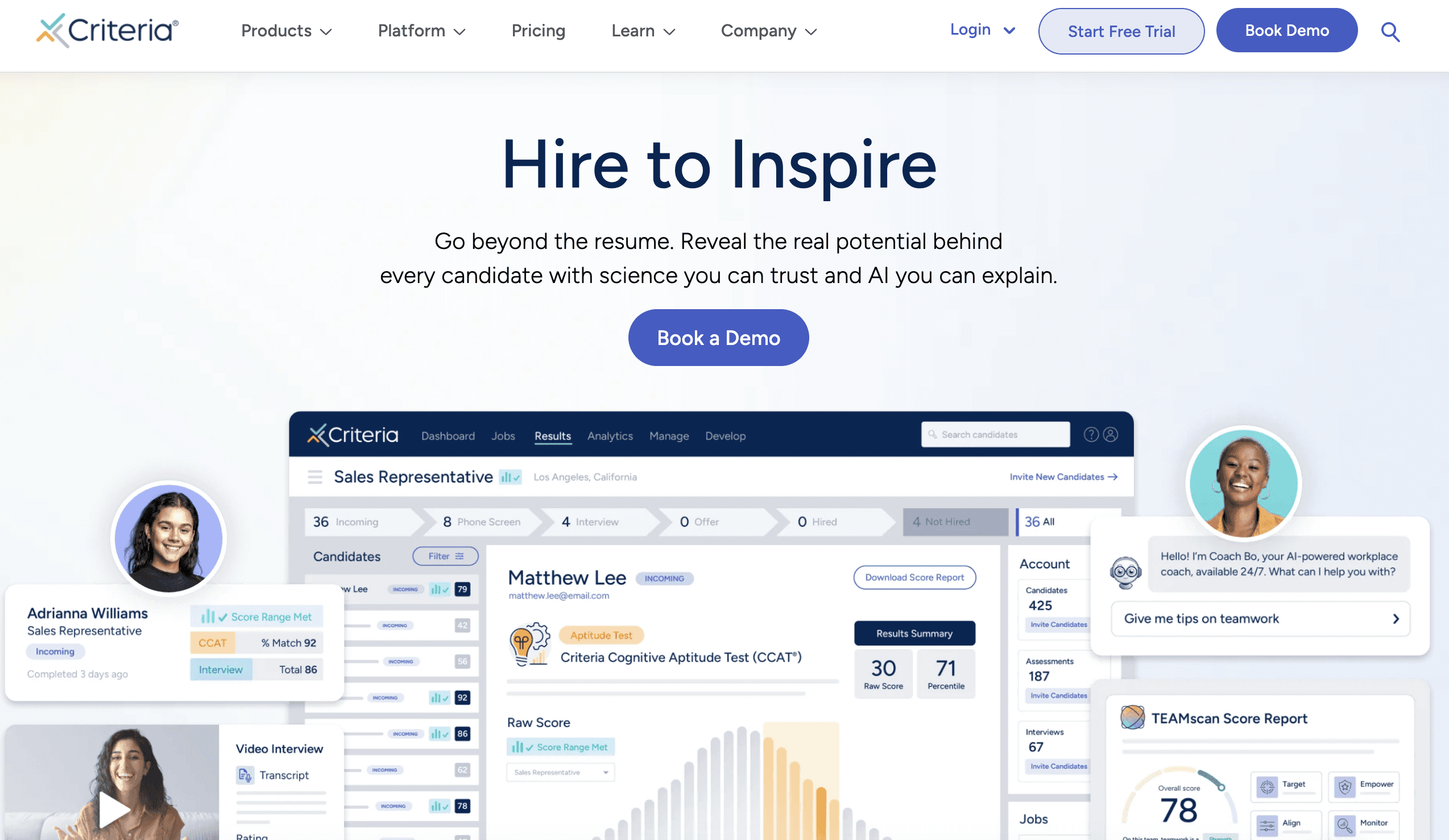CriteriaCorp homepage hero screenshot