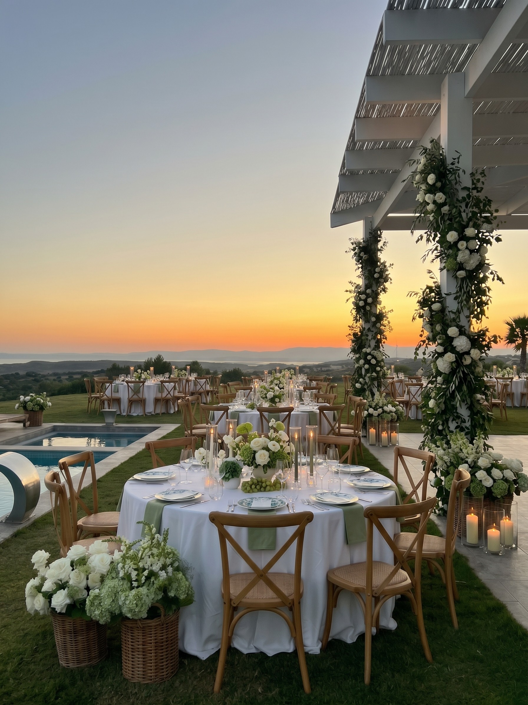 wedding scene at Villa Laluli in Ovacik Cesme, Turkey