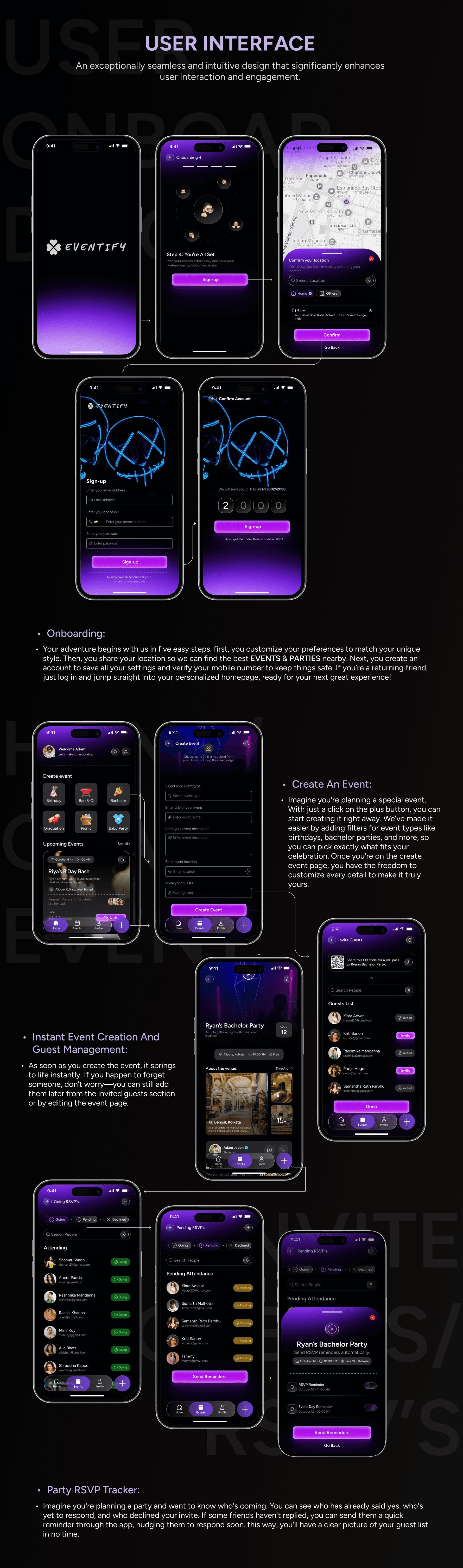 Eventify - Small Event Planning App - The UI.