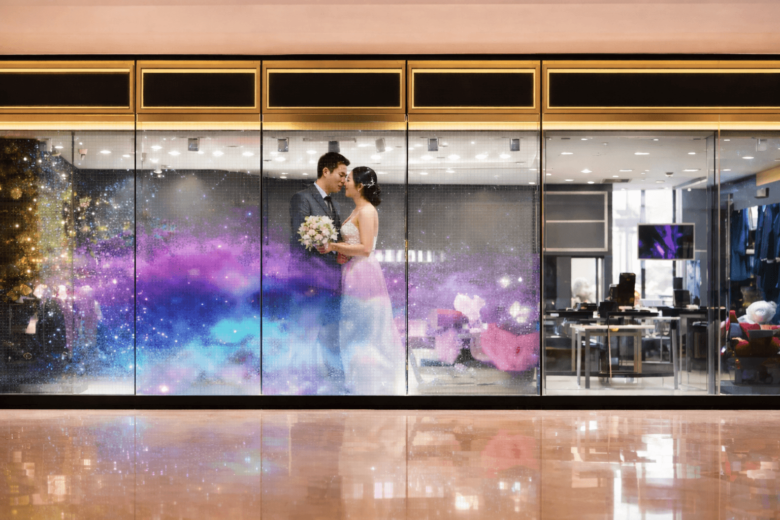 a red, blue and green fluid painting on a black background