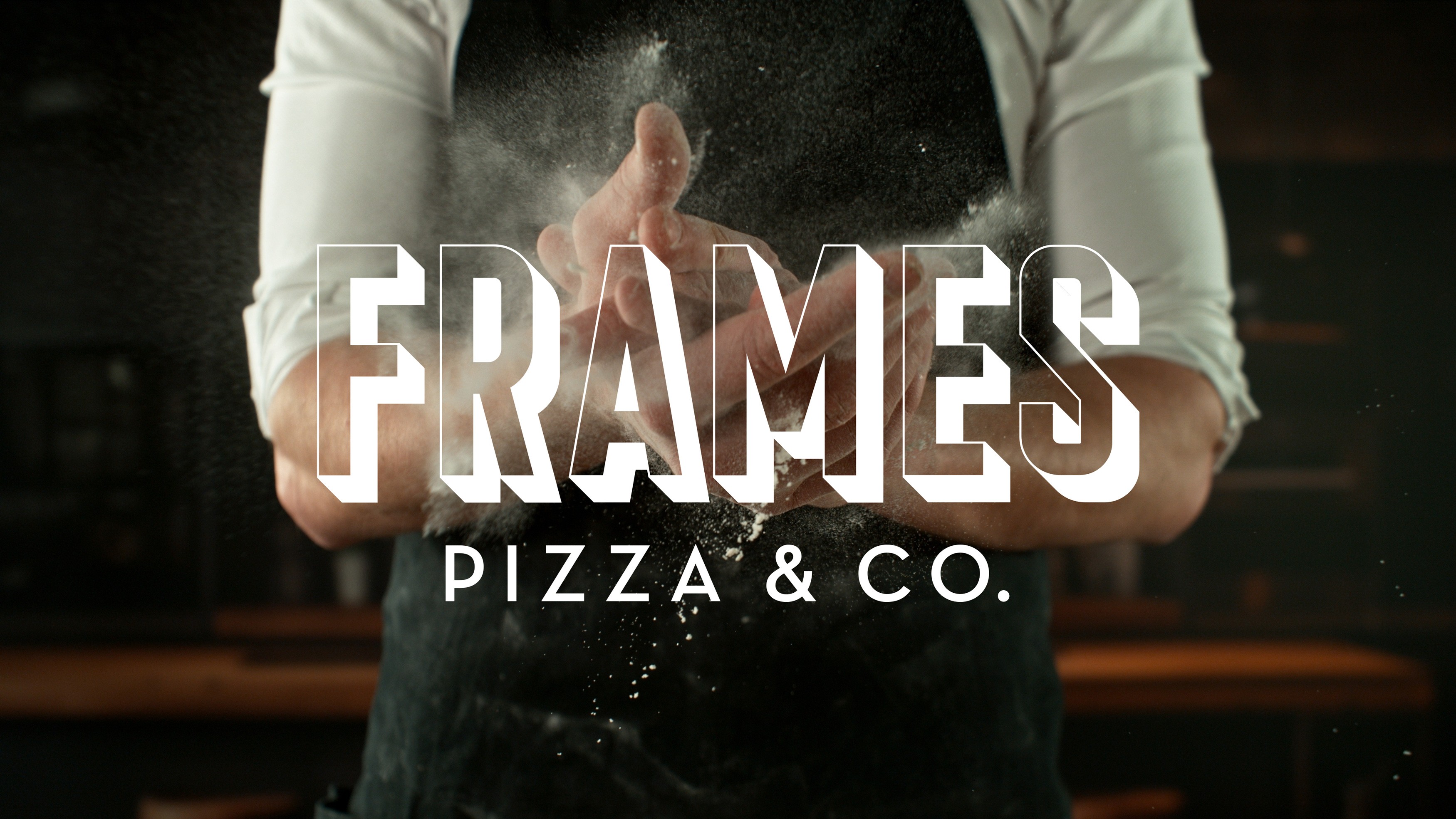 Logo Design für Frames Pizza Slices – klare Typografie und modernes Branding mit amerikanischem Deli-Charakter