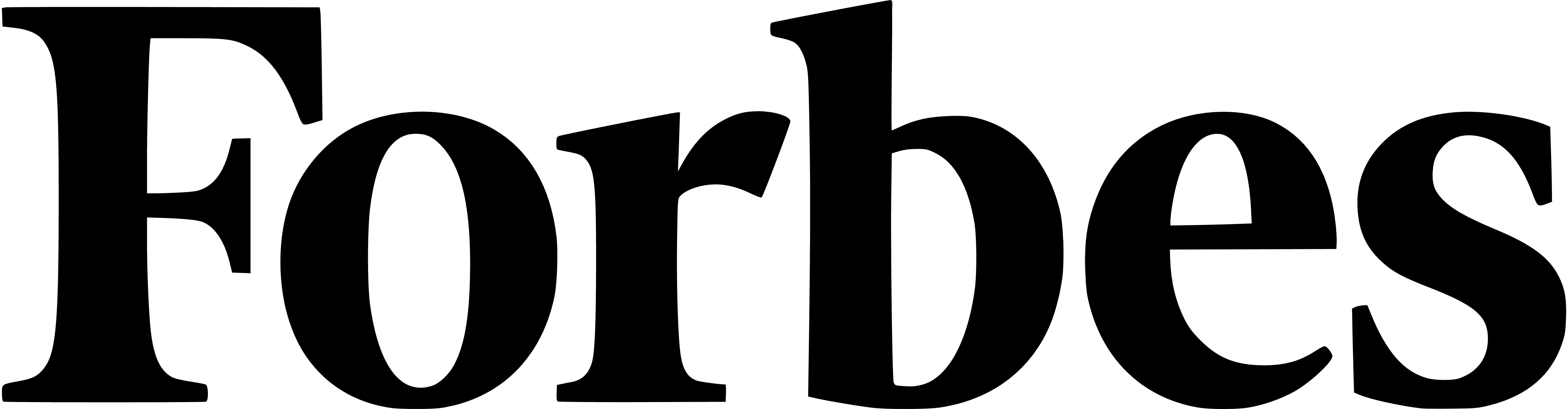 The black Forbes logo is prominently displayed against a transparent background, featuring bold serif typography, often associated with business and finance.