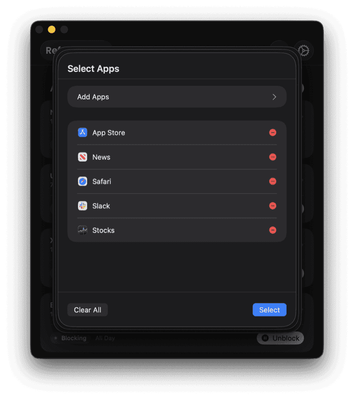 Block Apps in Refocus for Mac