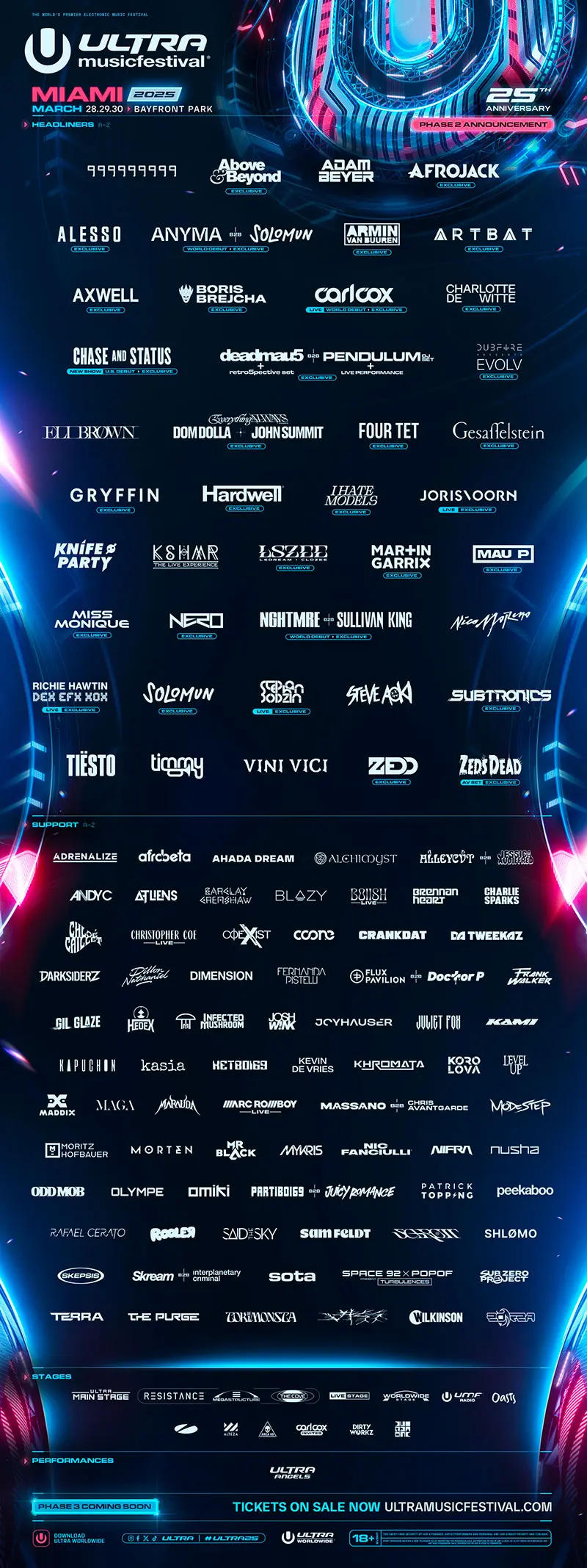 Ultra 2025 Phase 2 Lineup poster
