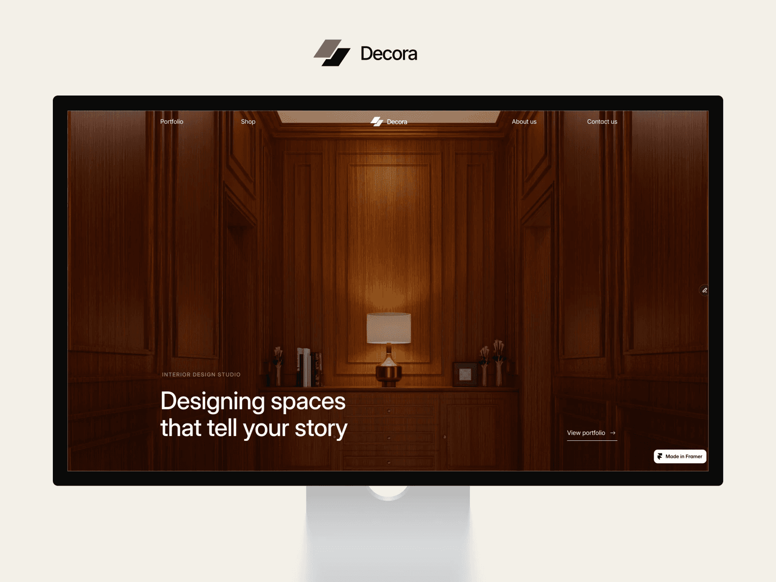 Decoraa free interior design Framer template