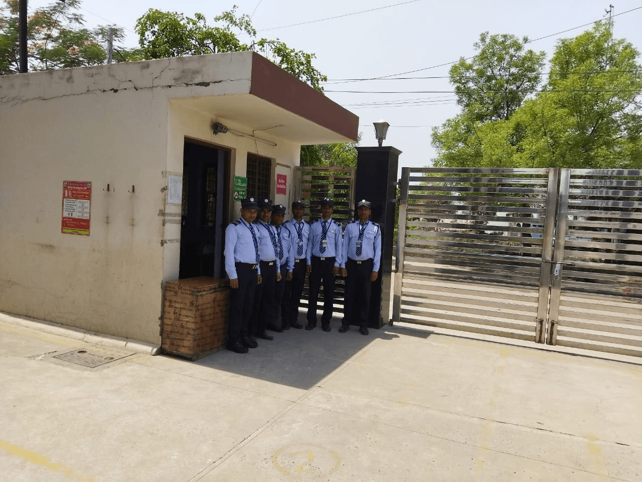 white building with columnds