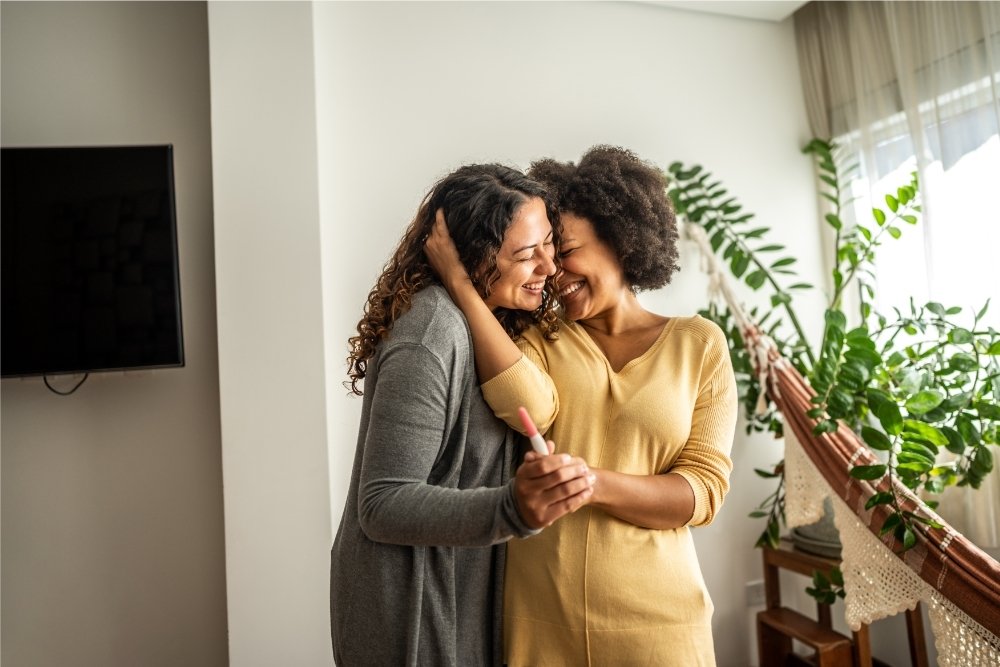 Pregnant lesbian couple