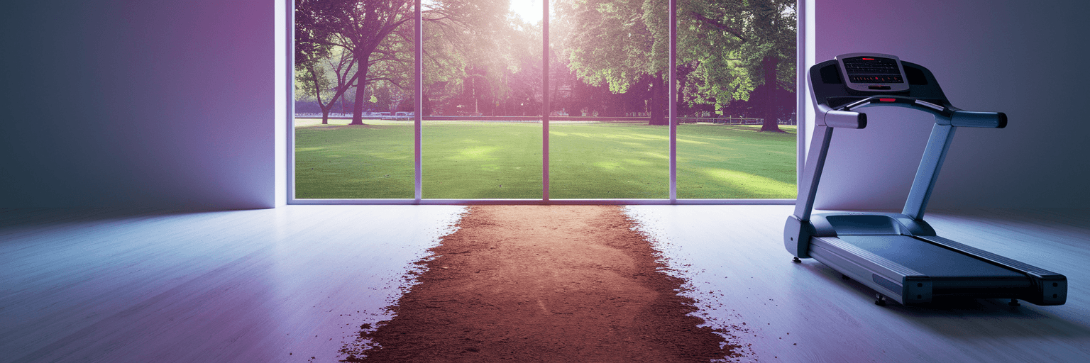 Path veering away from a treadmill