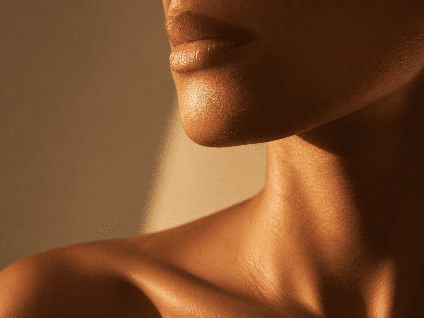 Minimal abstract beauty composition showing smooth natural skin