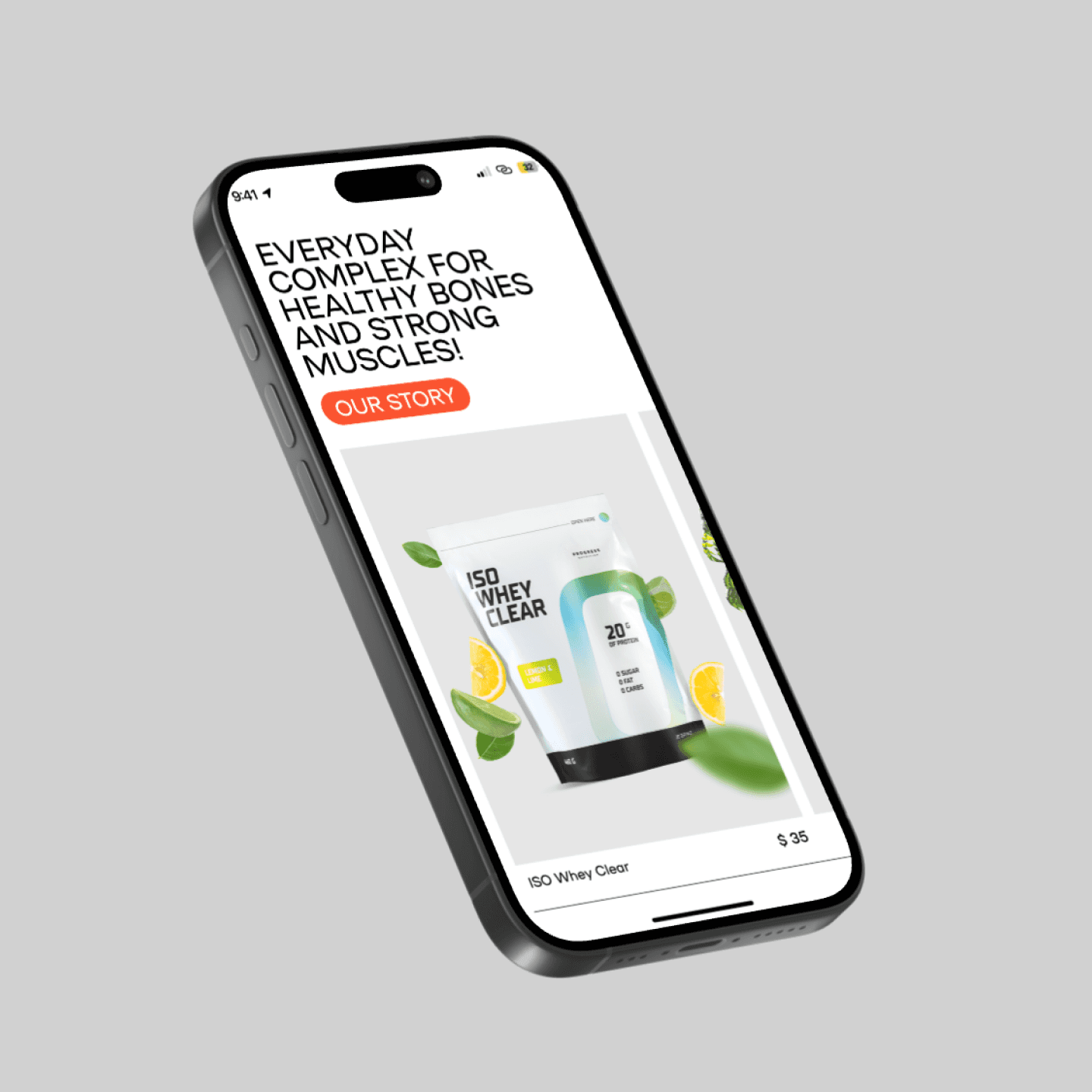 Minimalistic mobile design for e-commerce