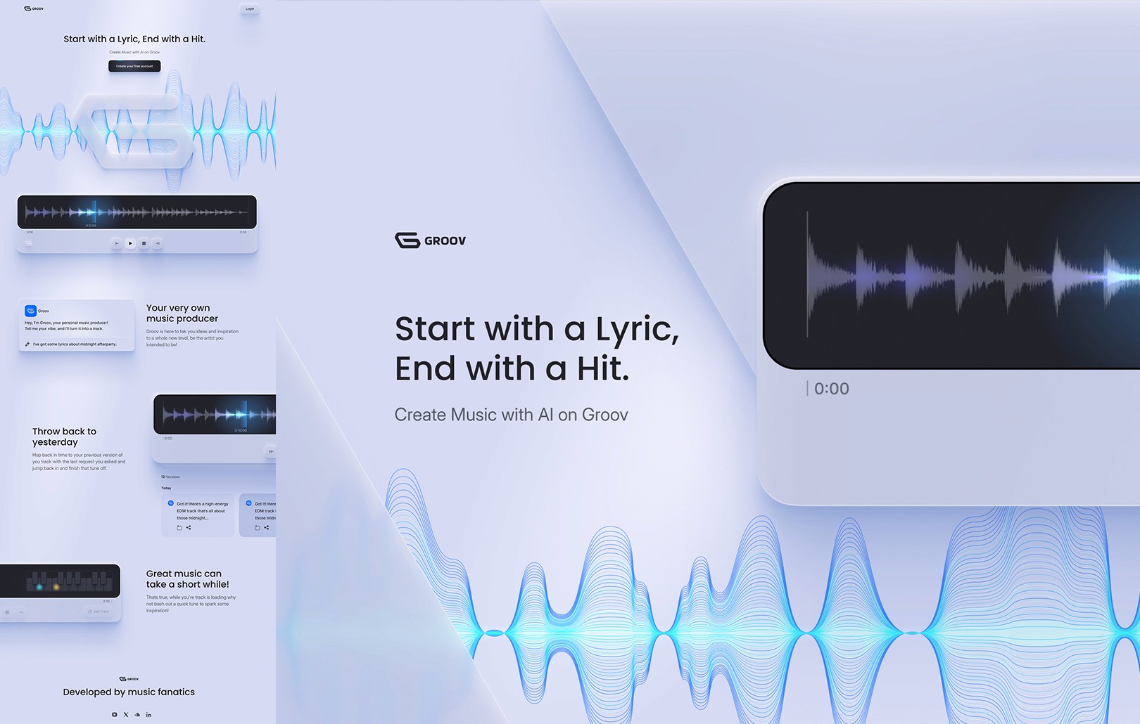 Soundry AI full site landing page concept