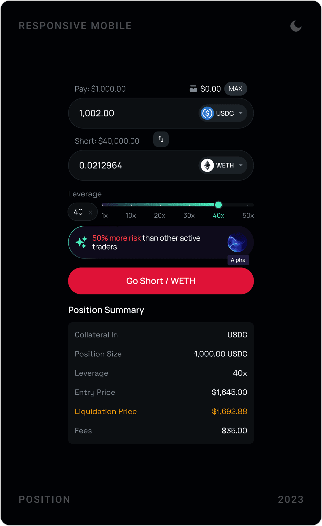 Modern Short Trading Mobile Design