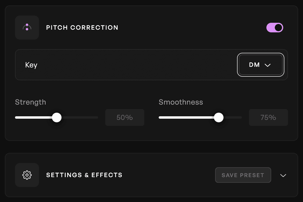 Kits AI Pitch Correction tool