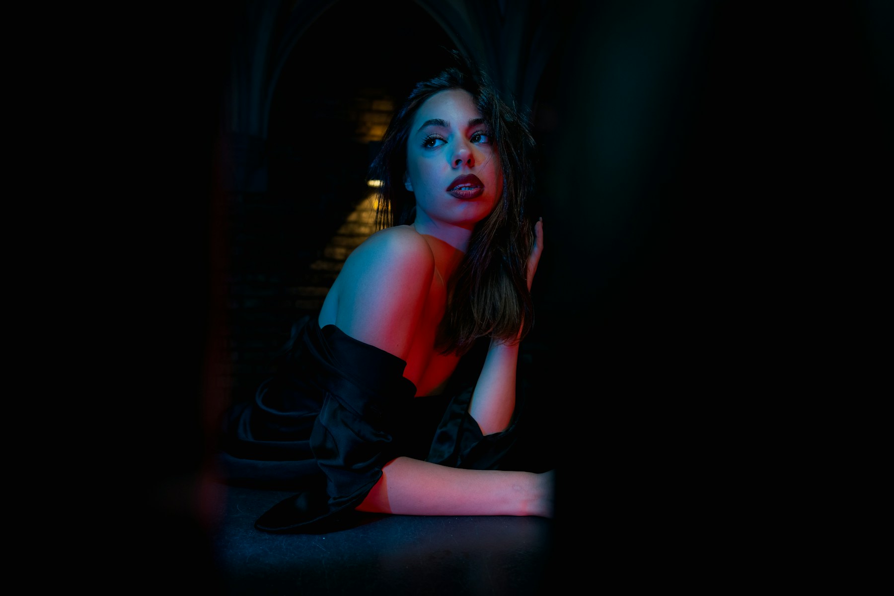 Editorial portrait in studio lighting