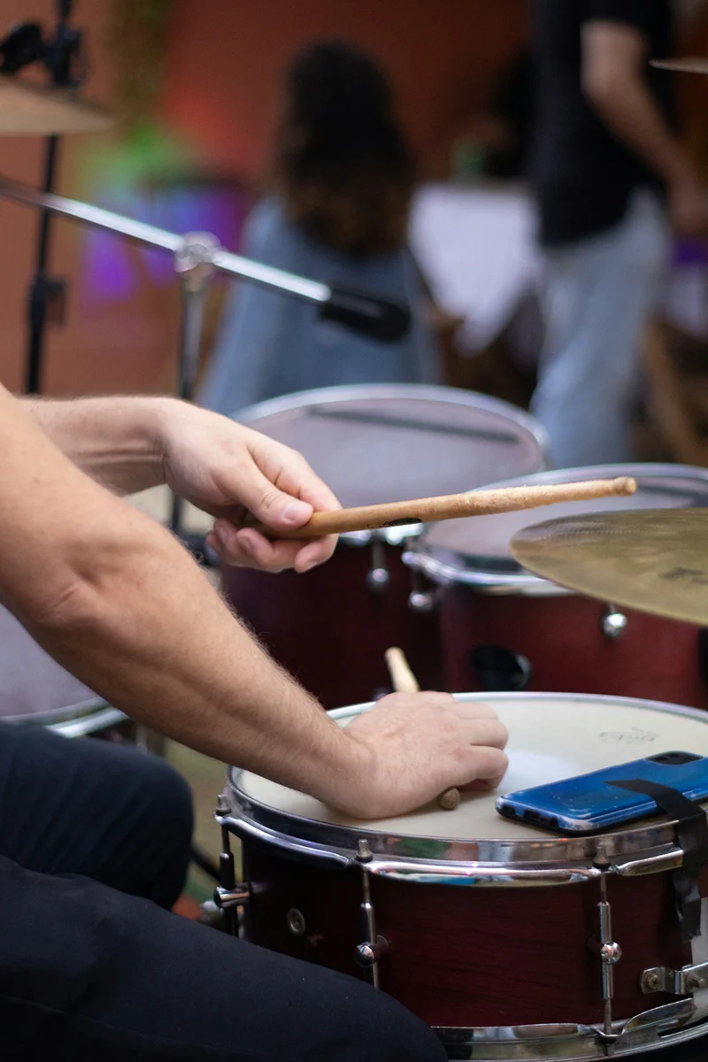 Young musicians participating in a group activity