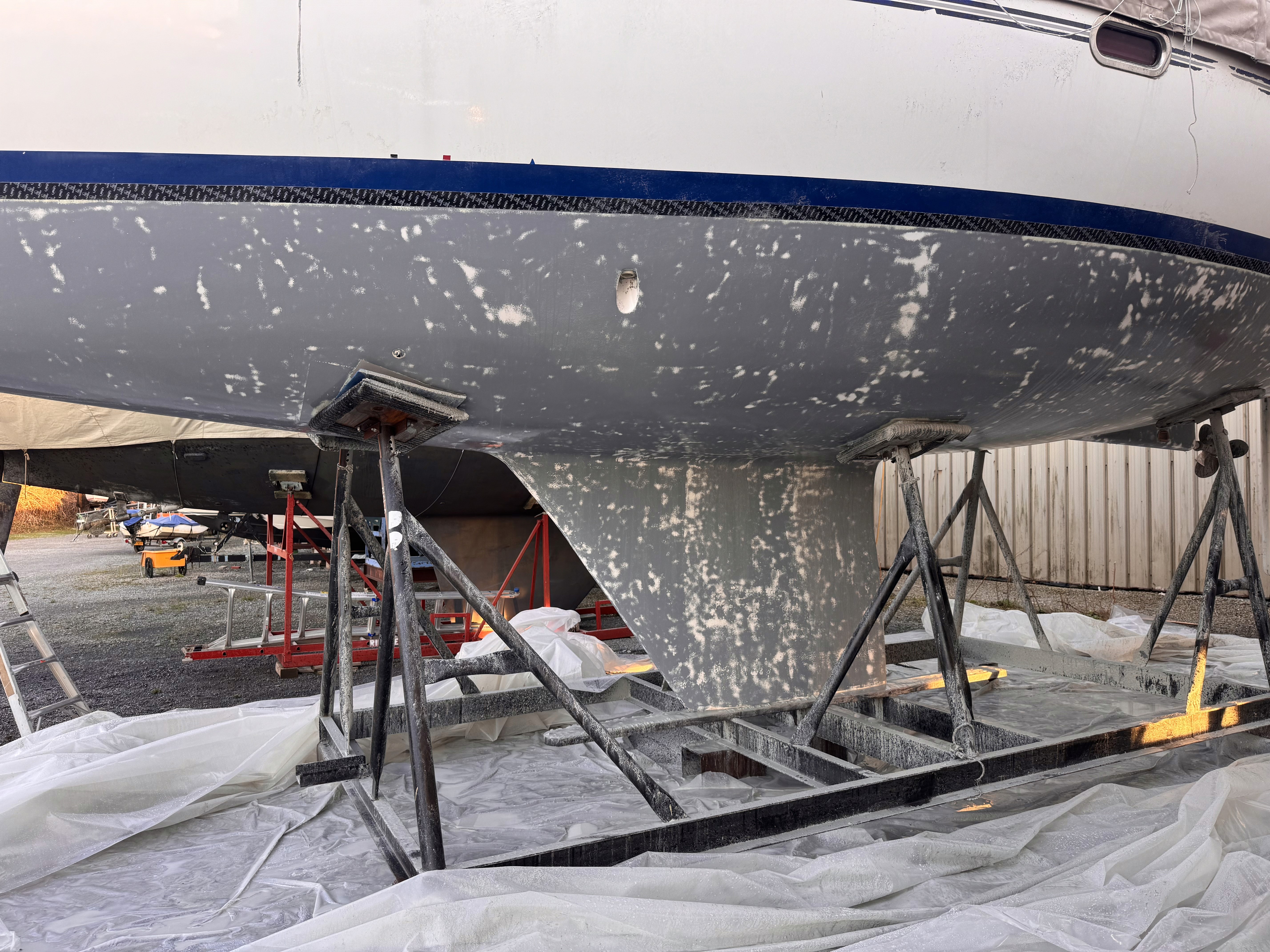 Boat hull restoration by Rochester Sandblasting