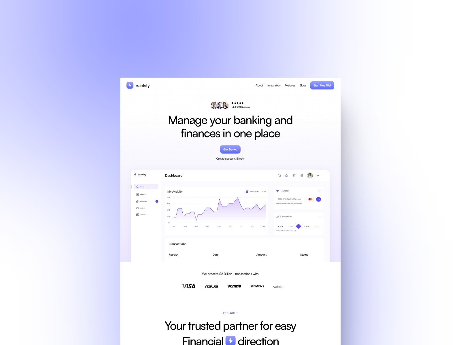 Bankify Framer template