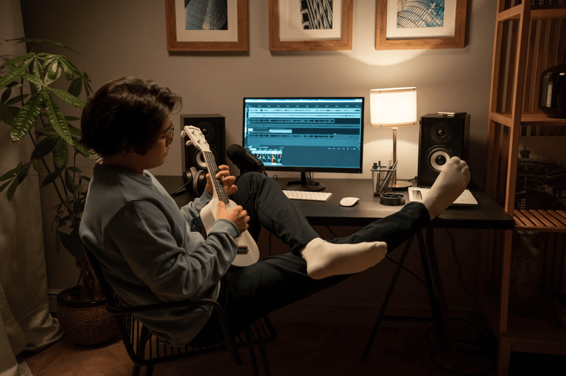 guy creating music