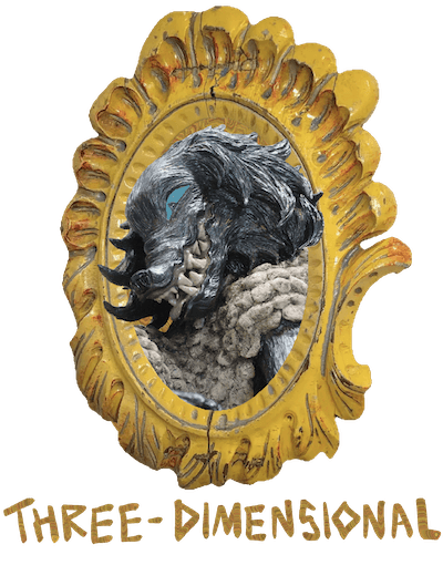 misc portfolio section button, with image of an antique carrousel frame containing Sage modelling 