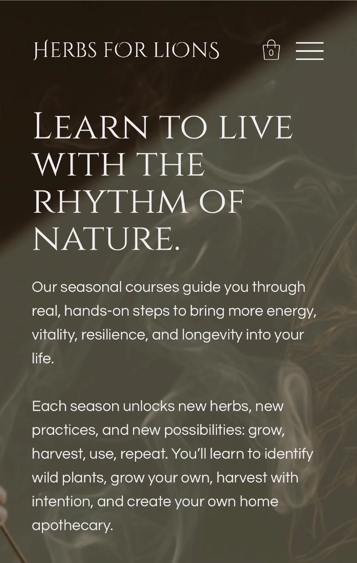 Herbs For Lions Mobile Website