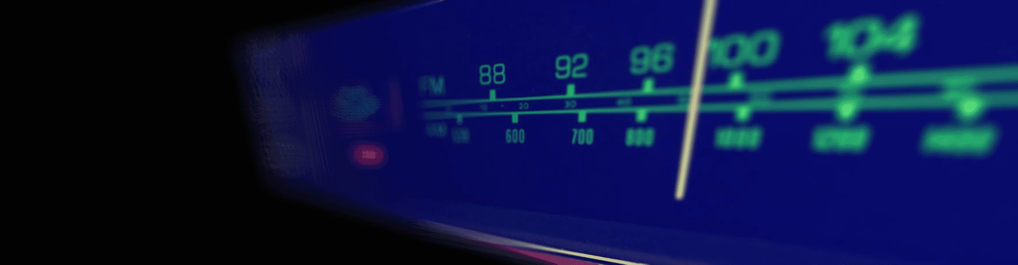 TPV hero banner with faded retro tuner background