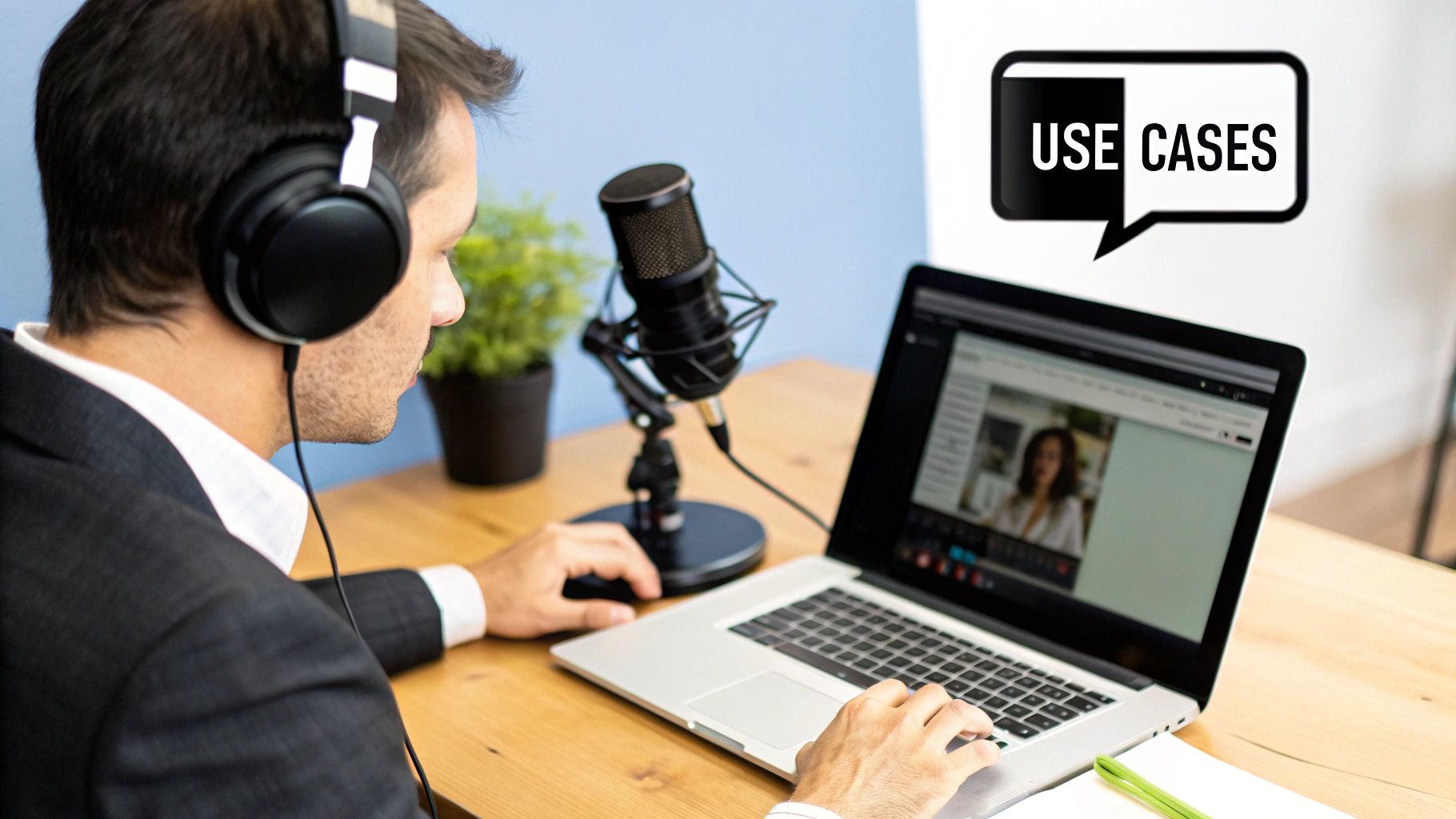 An audio waveform showing clear peaks and valleys, representing good signal quality, contrasted with a waveform that is messy and cluttered, representing noise.