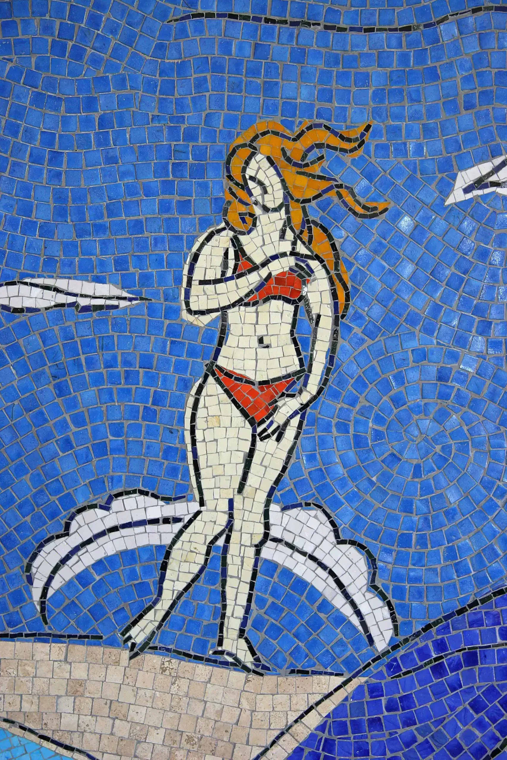 San Diego Airport Mosaic Mural Section of Installation at San Diego International Airport Day at the Beach
