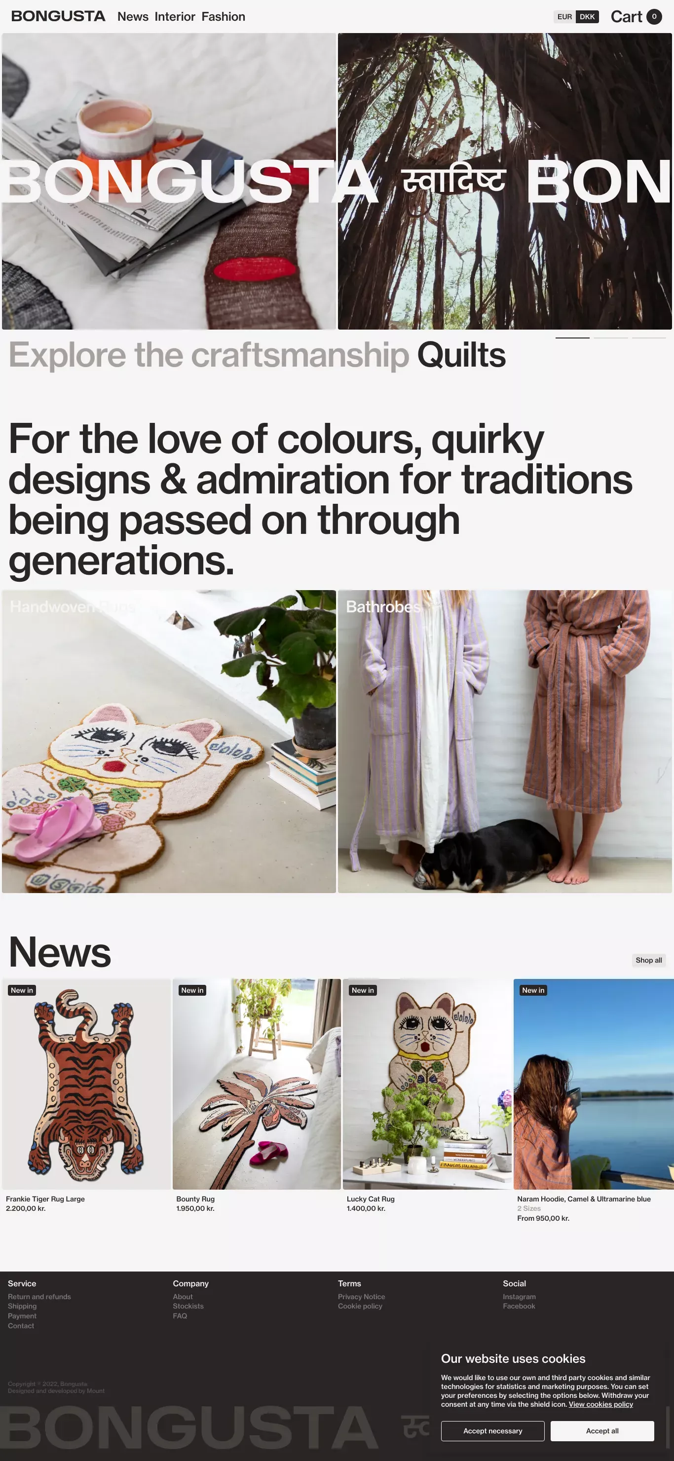 Bongusta ecommerce page screenshot showcasing Furniture & Interiors and Ecommerce design