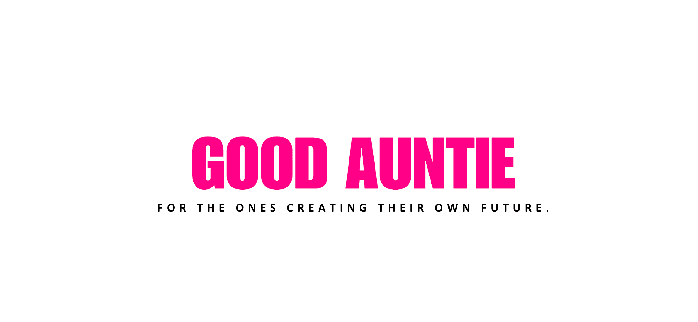 Screenshot of the Good Auntie pitch deck title slide with the text “GOOD AUNTIE – For the ones creating their own future."