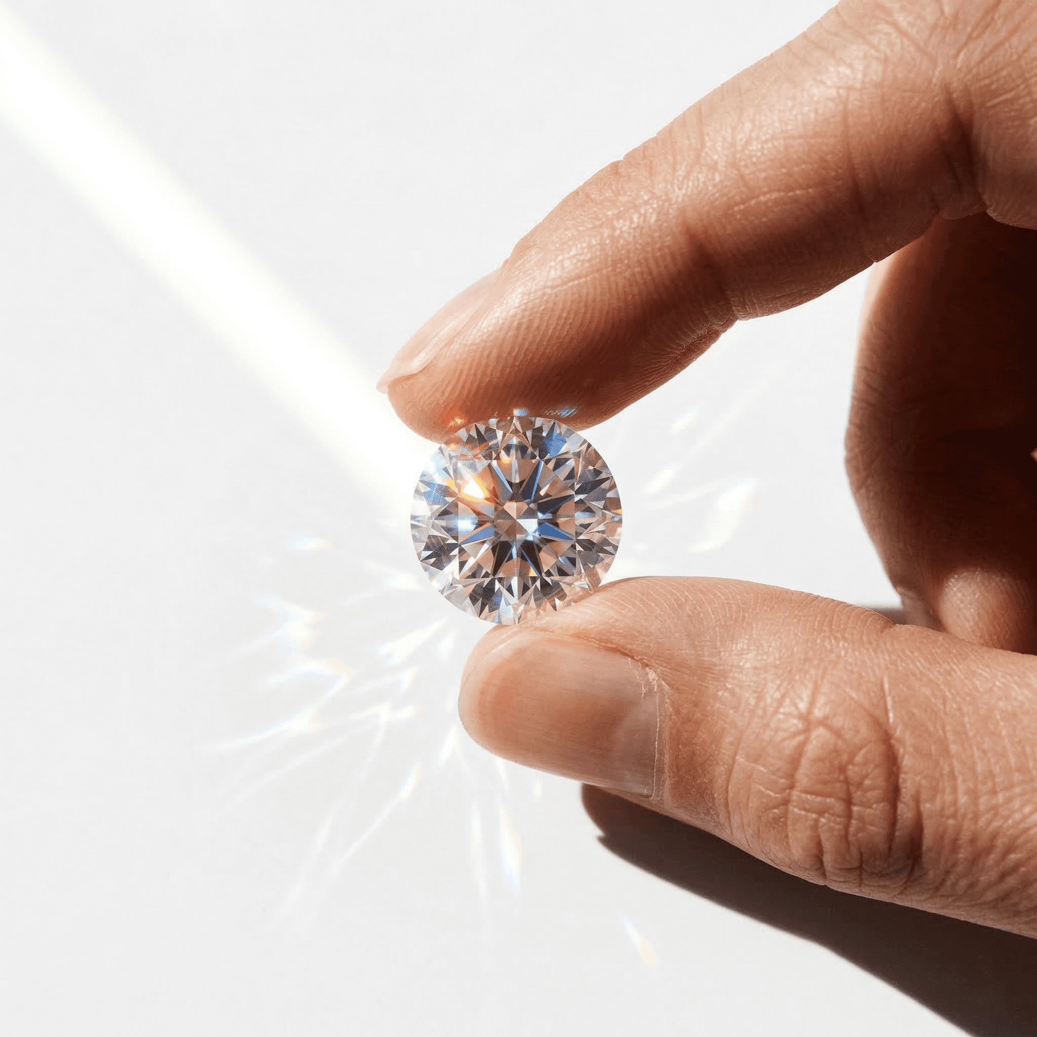 Master artisan evaluating a diamond for a custom jewelry piece