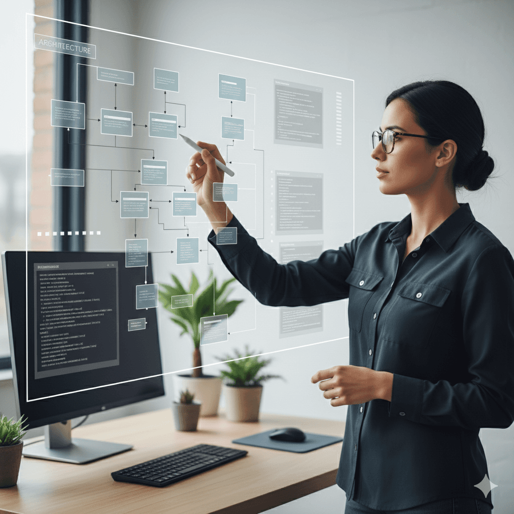 Thoughtful coder exploring solutions