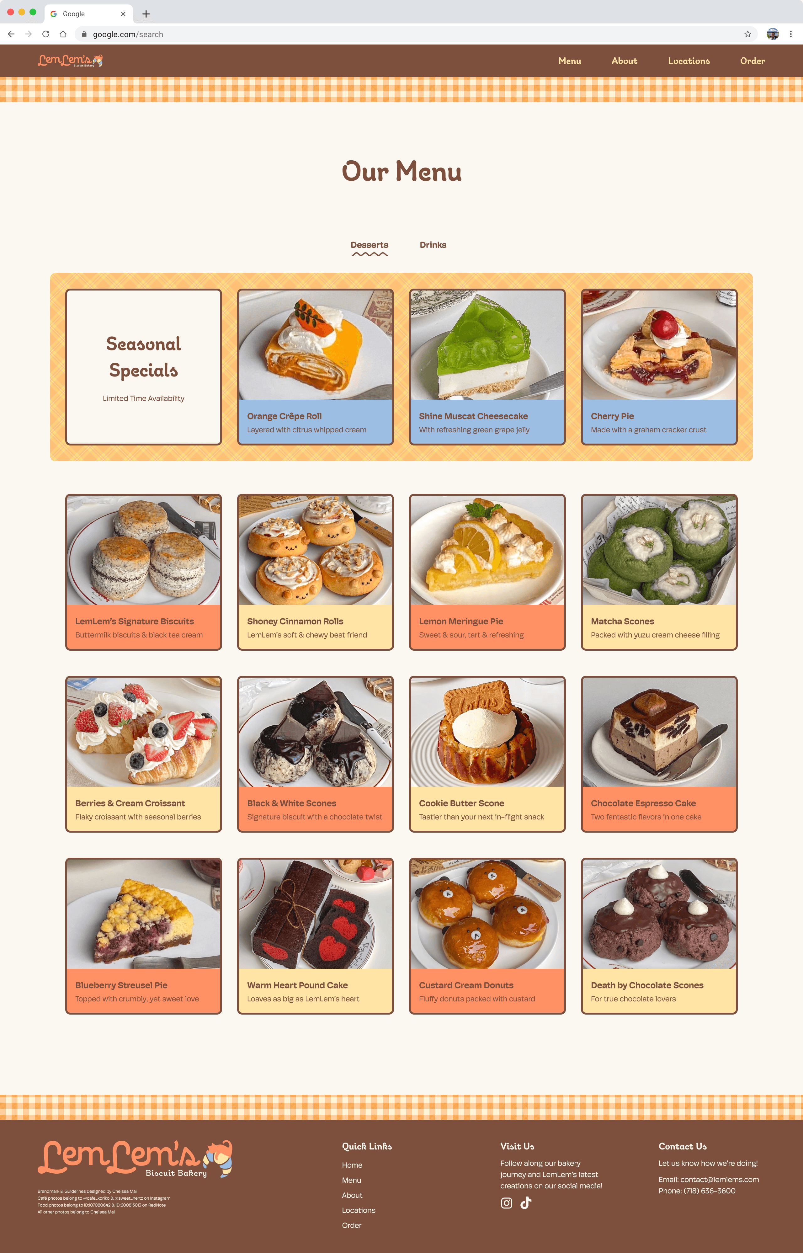Menu Page