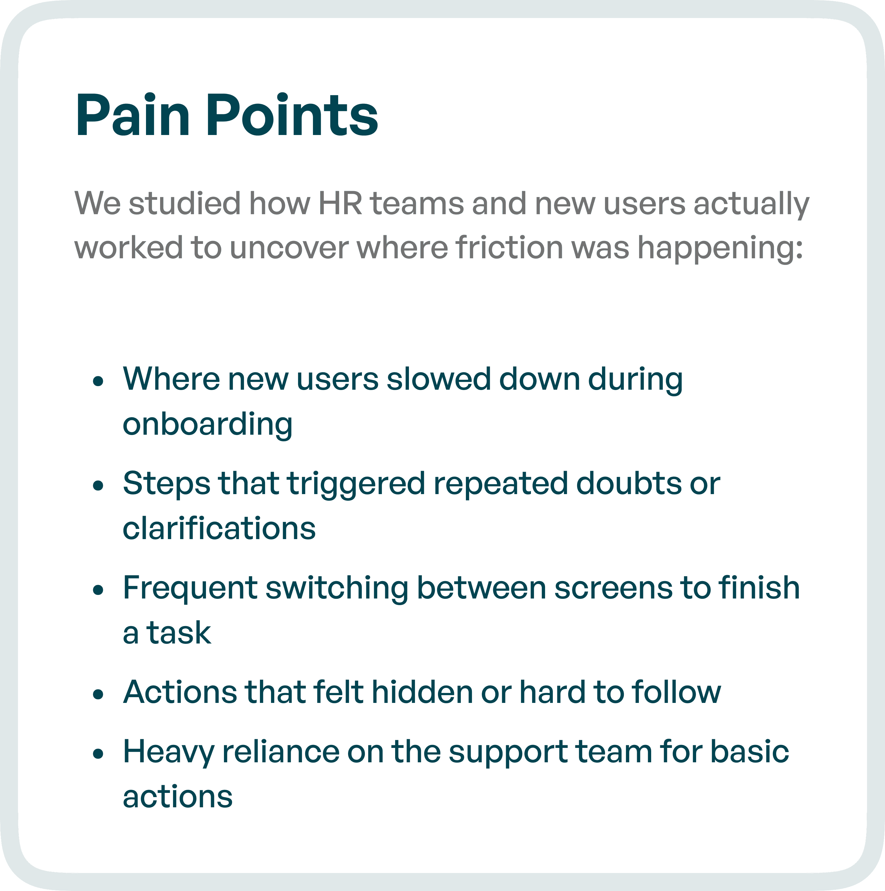 Pain Points more brief